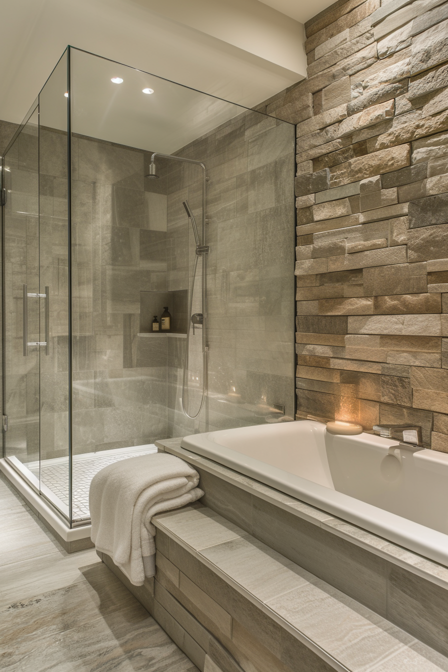 Stone and Glass Spa Bathroom